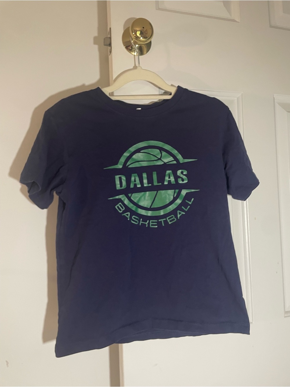 Kids Navy Tee with Green Logo